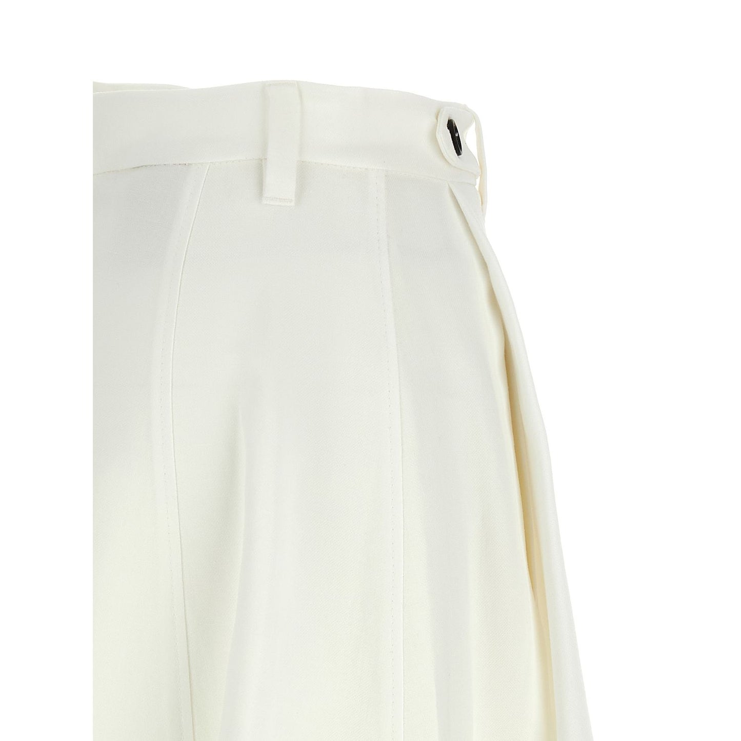 Brunello Cucinelli White Viscose Midi Skirt