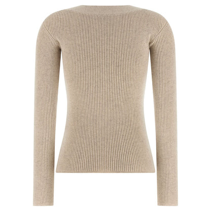 Max Mara Beige Wool Cardigan