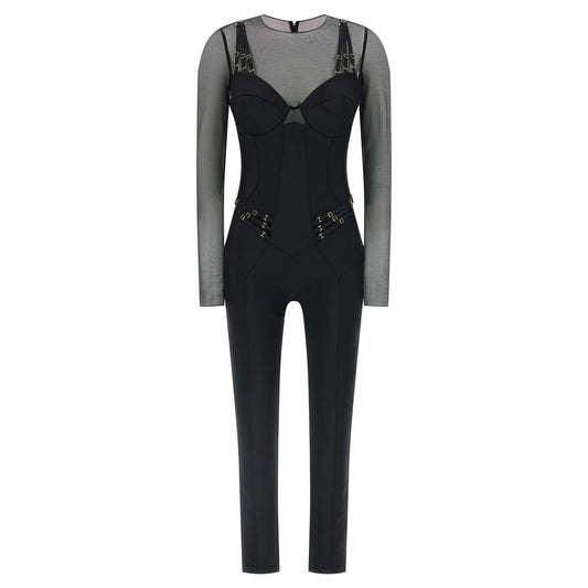 Elisabetta Franchi Black Polyamide Jumpsuit