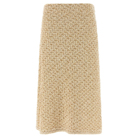 Fabiana Filippi Gold Cotton Midi Skirt