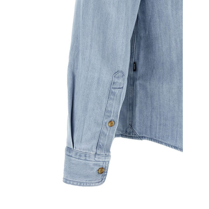Hugo Boss Blue Cotton Blouse