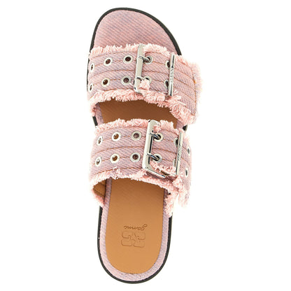 Ganni Multicolor Organic Cotton Slides