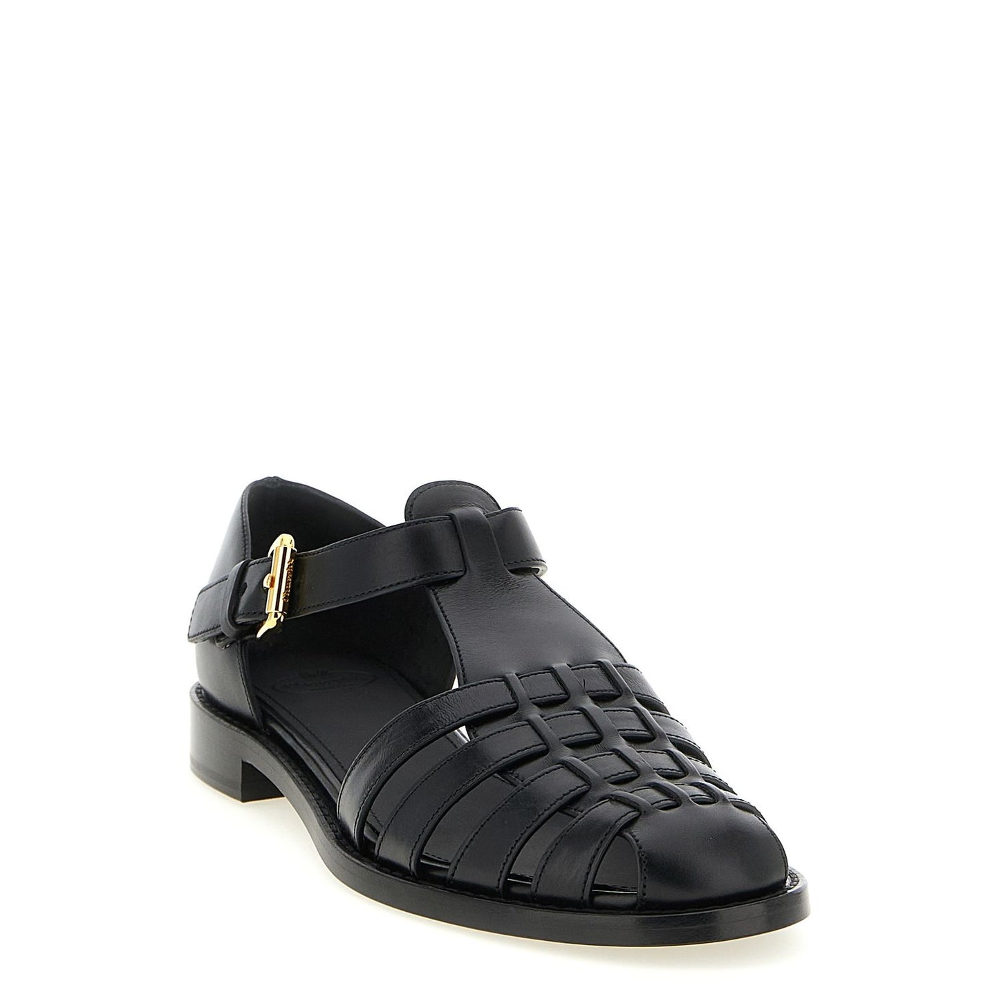 Church's Black Calfskin Flat Sandals