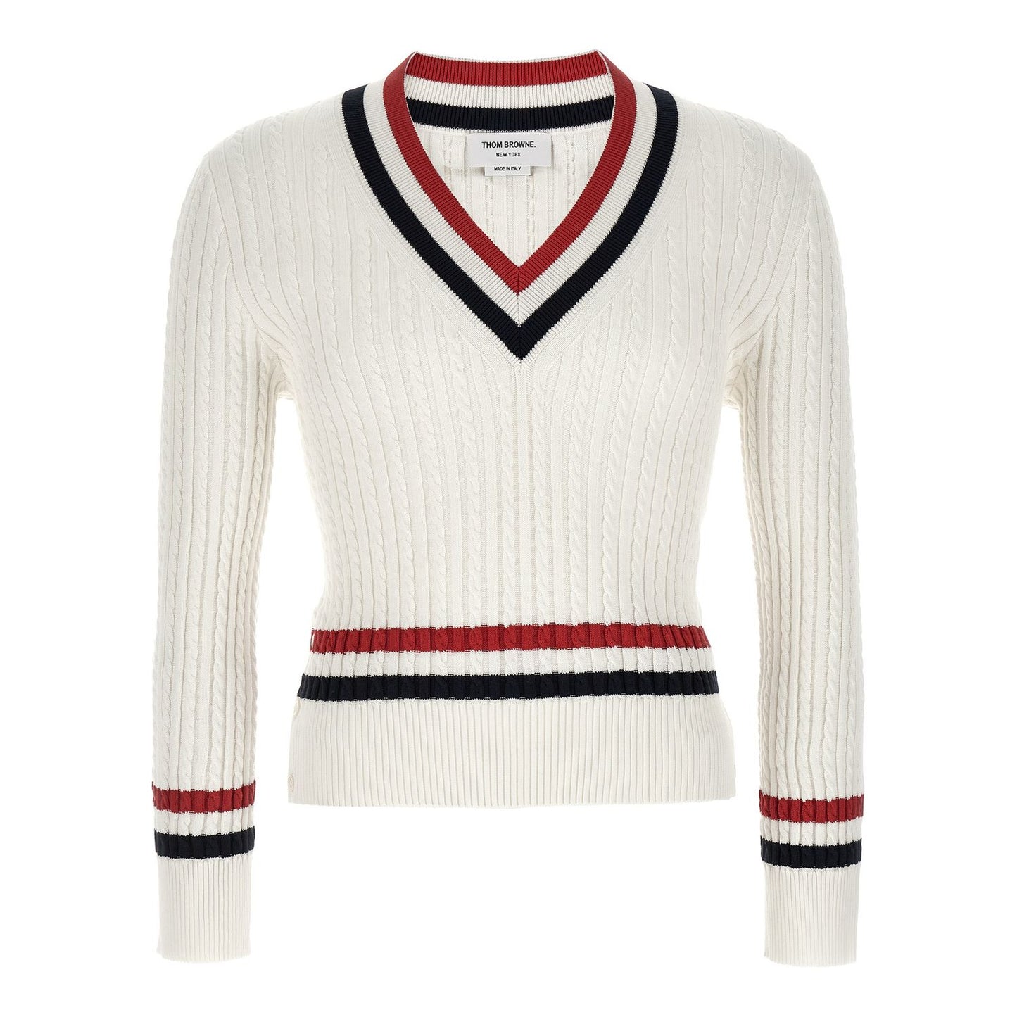 Thom Browne White Cotton Cardigan