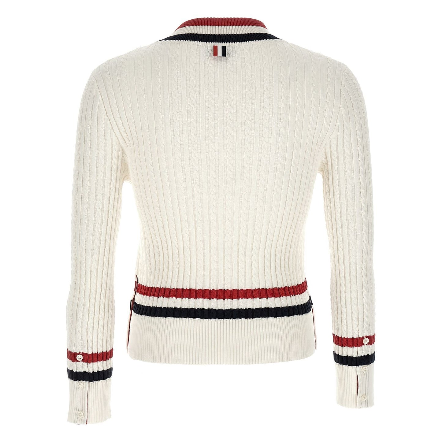 Thom Browne White Cotton Cardigan