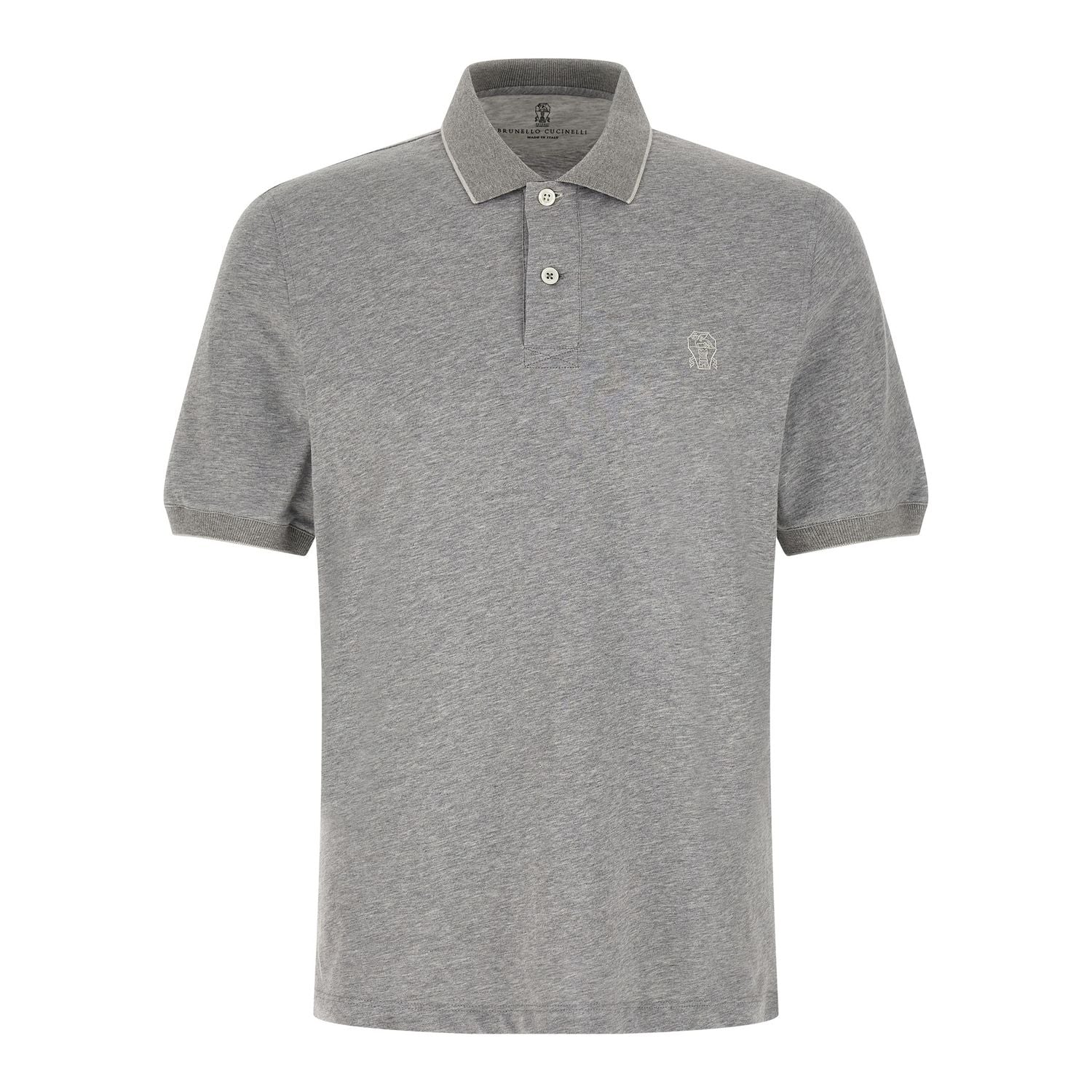 Brunello Cucinelli Gray Cotton Polo Shirt