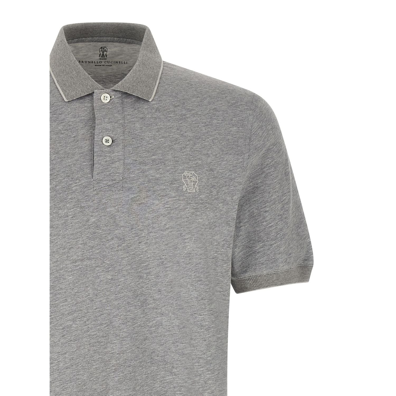 Brunello Cucinelli Gray Cotton Polo Shirt