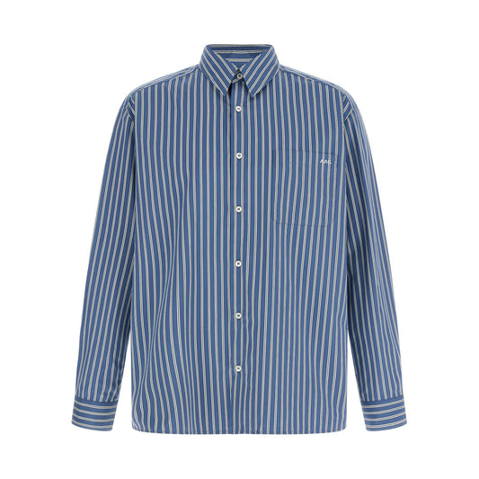 A.P.C. Blue Cotton Blouse