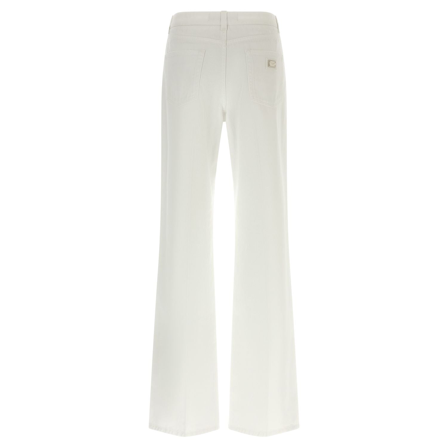 Dolce & Gabbana White Cotton Flared Jeans