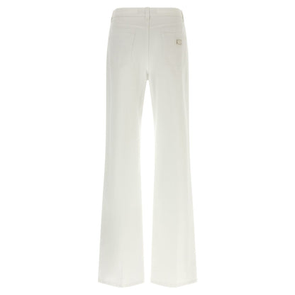 Dolce & Gabbana White Cotton Flared Jeans