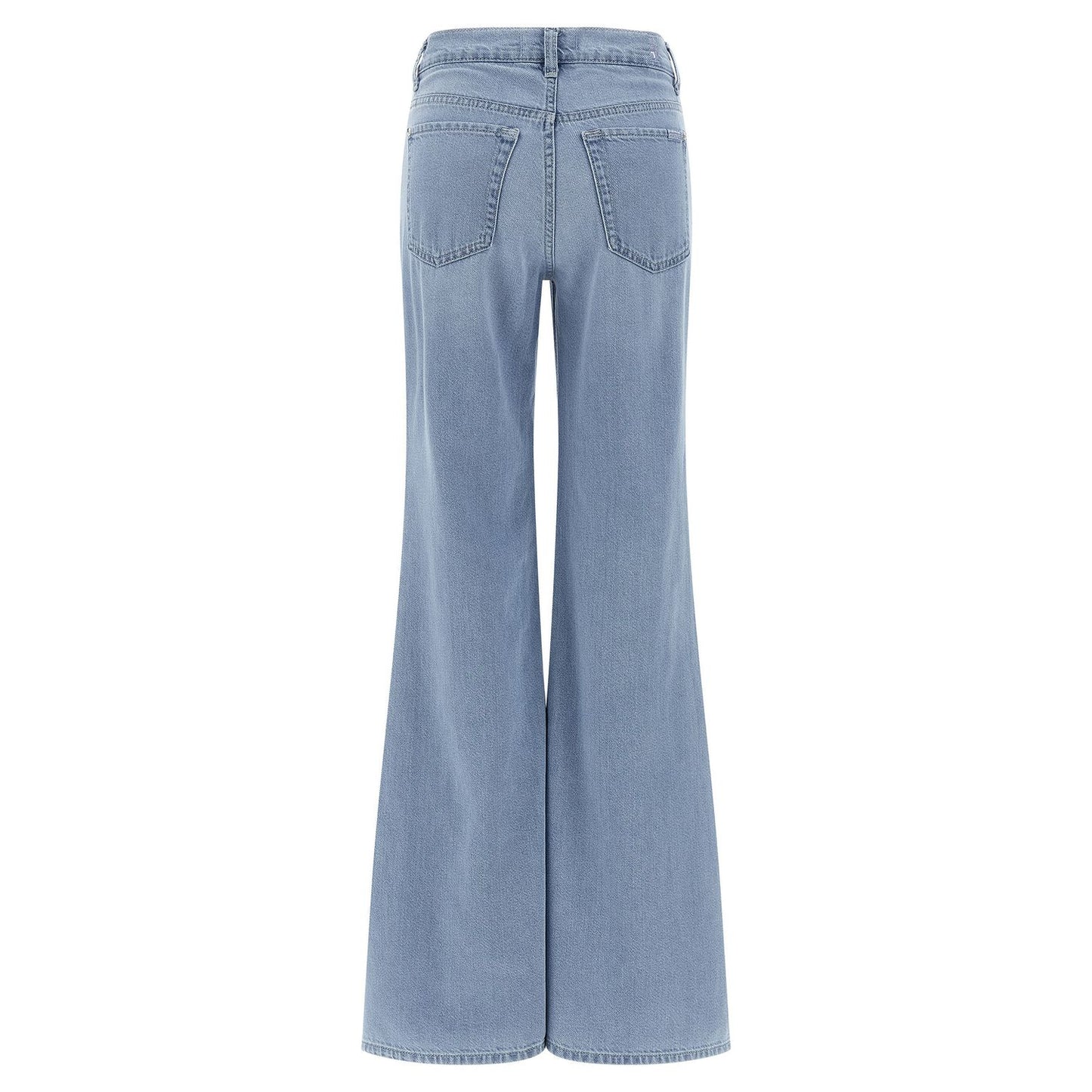 7 For All Mankind Blue Cotton Flared Jeans