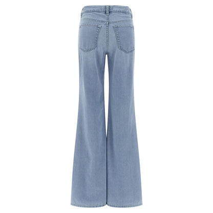 7 For All Mankind Blue Cotton Flared Jeans