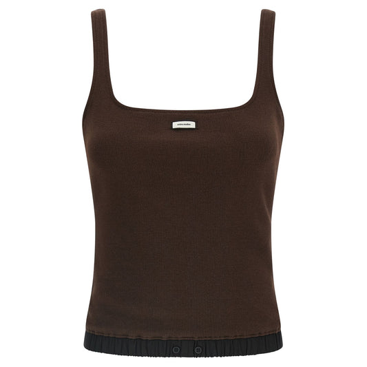Entire Studios Brown Cotton Tank Tops