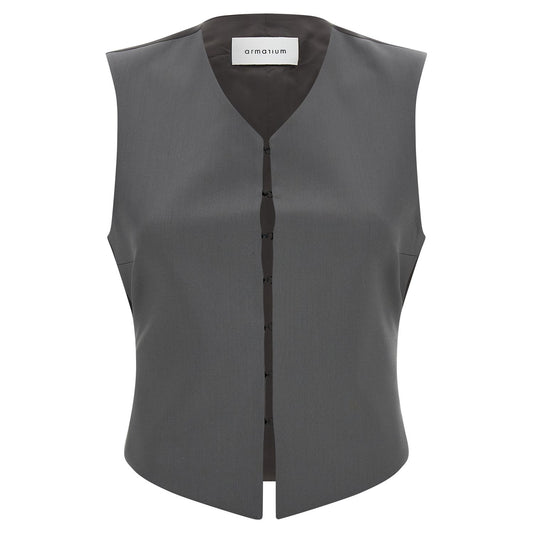 Armarium Gray Virgin Wool Sleeveless Jacket