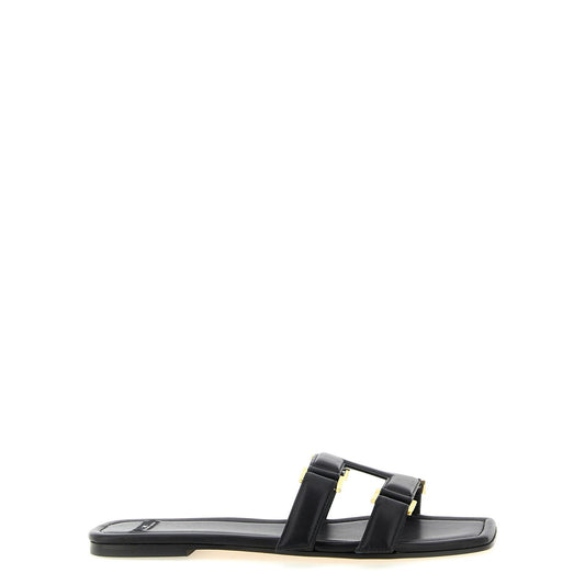 Elisabetta Franchi Black Lambskin Slides