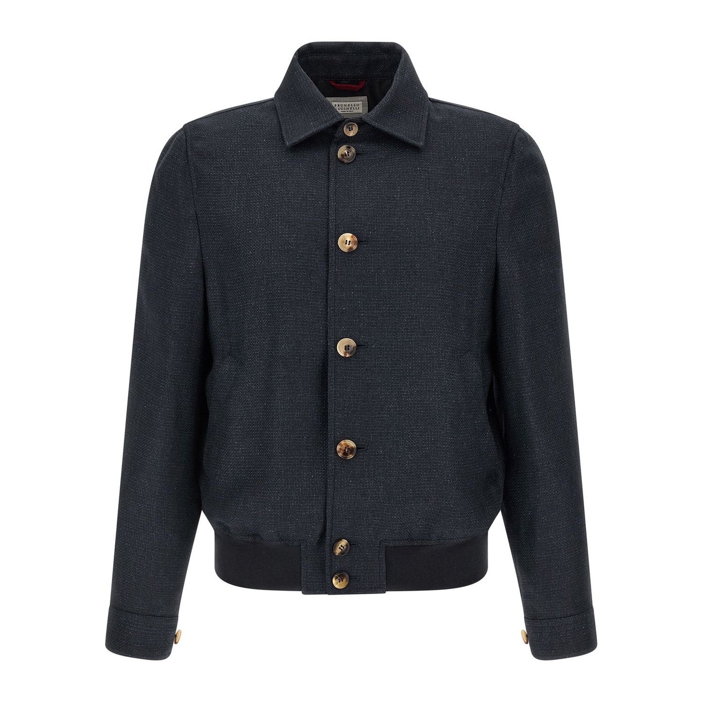 Brunello Cucinelli Blue Sisal Biker Jacket