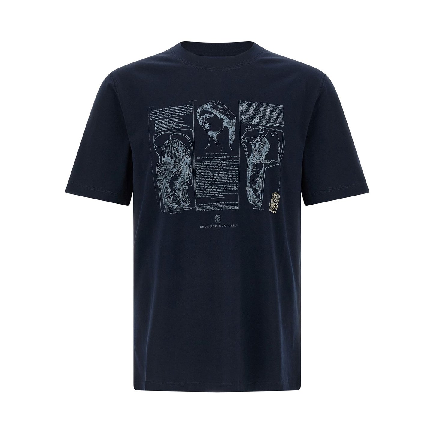 Brunello Cucinelli Blue Cotton T-Shirt
