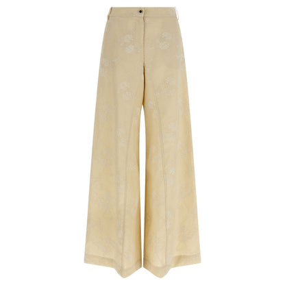 PINKO Beige Linen Flared Pants
