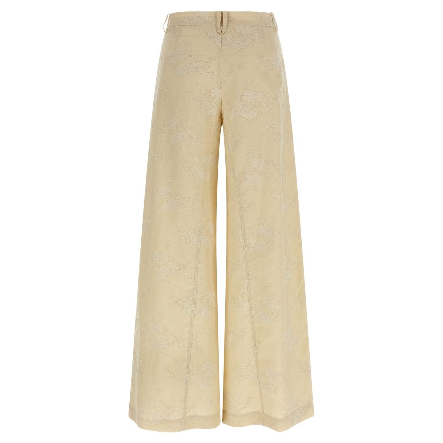 PINKO Beige Linen Flared Pants