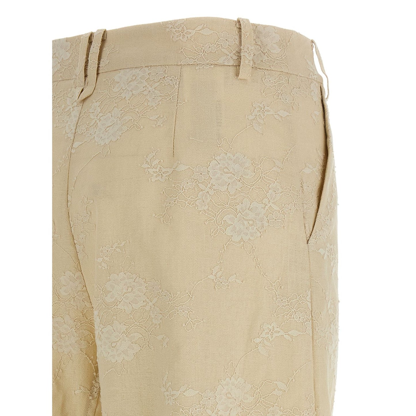 PINKO Beige Linen Flared Pants