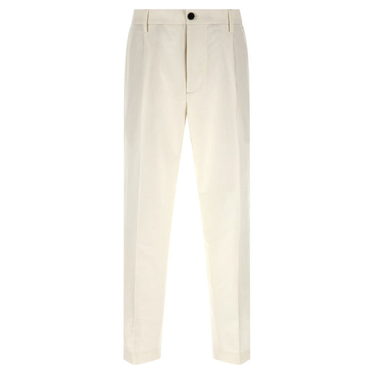 Department 5 White Cotton Casual Pants