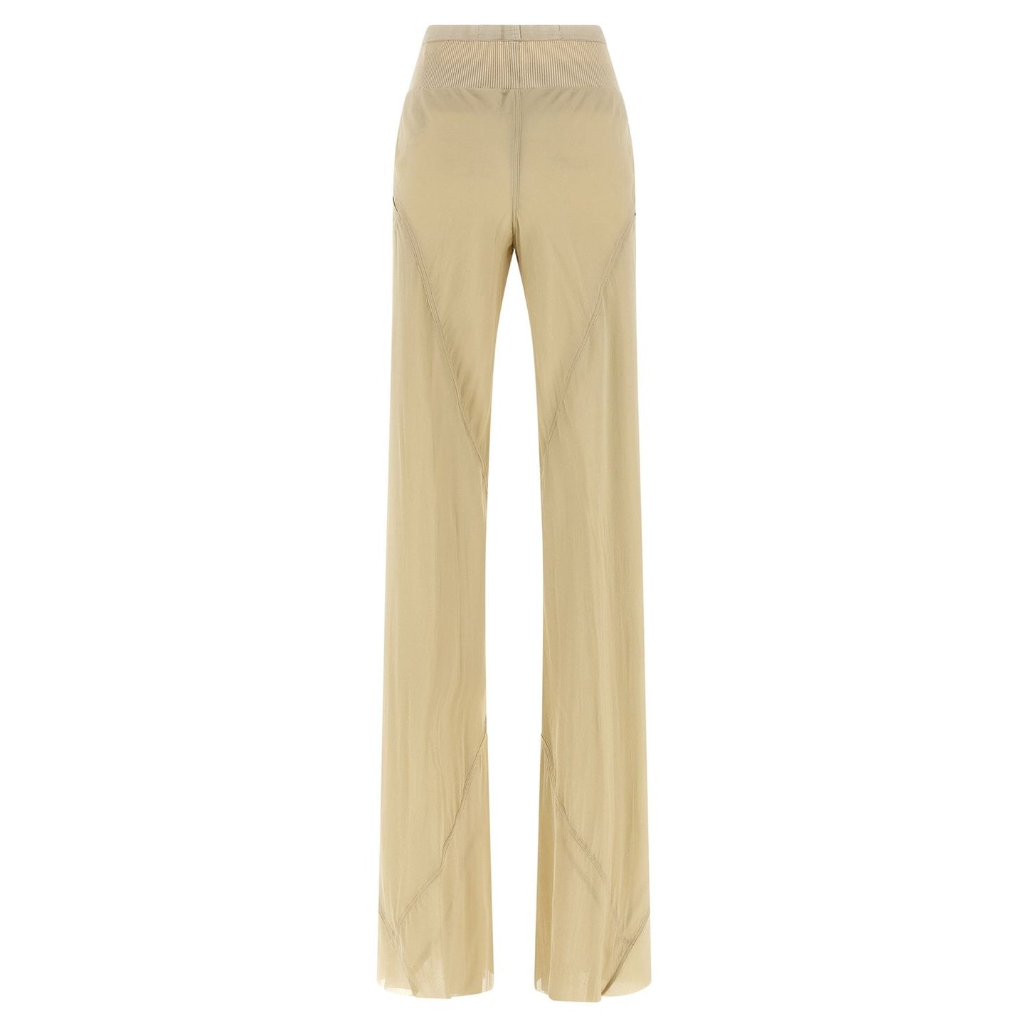 Rick Owens Beige Silk Flared Pants