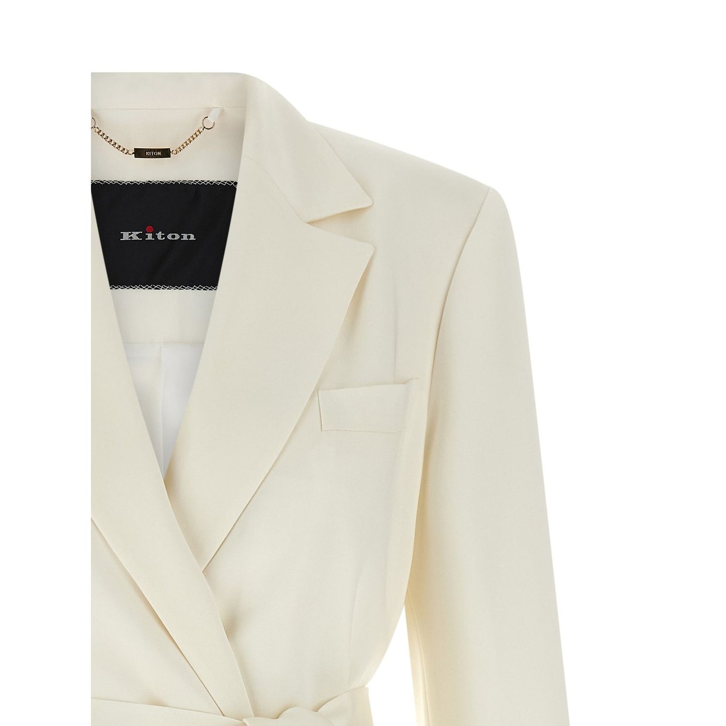 Kiton White Silk Blazer