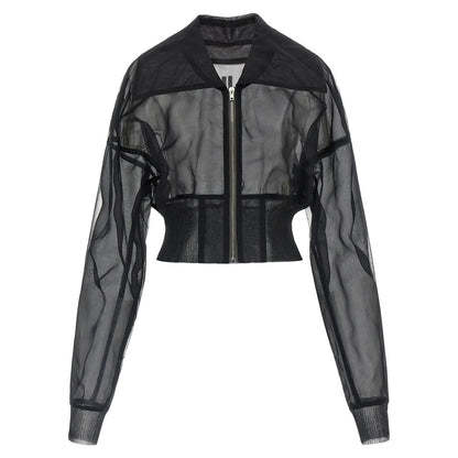 Rick Owens Black Nylon Bomber