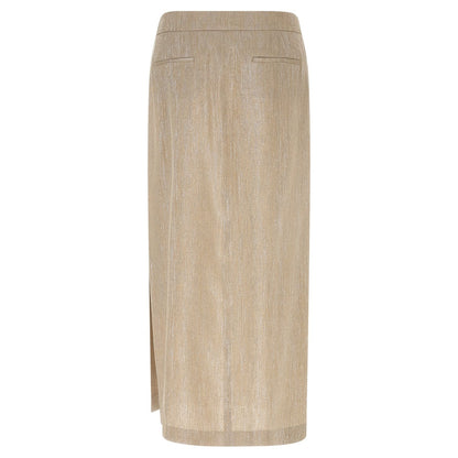 Peserico Beige Viscose Midi Skirt