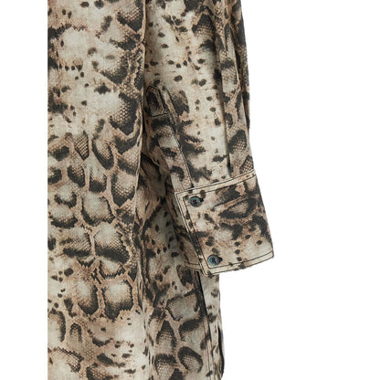 PINKO Gray Cotton Short Dress