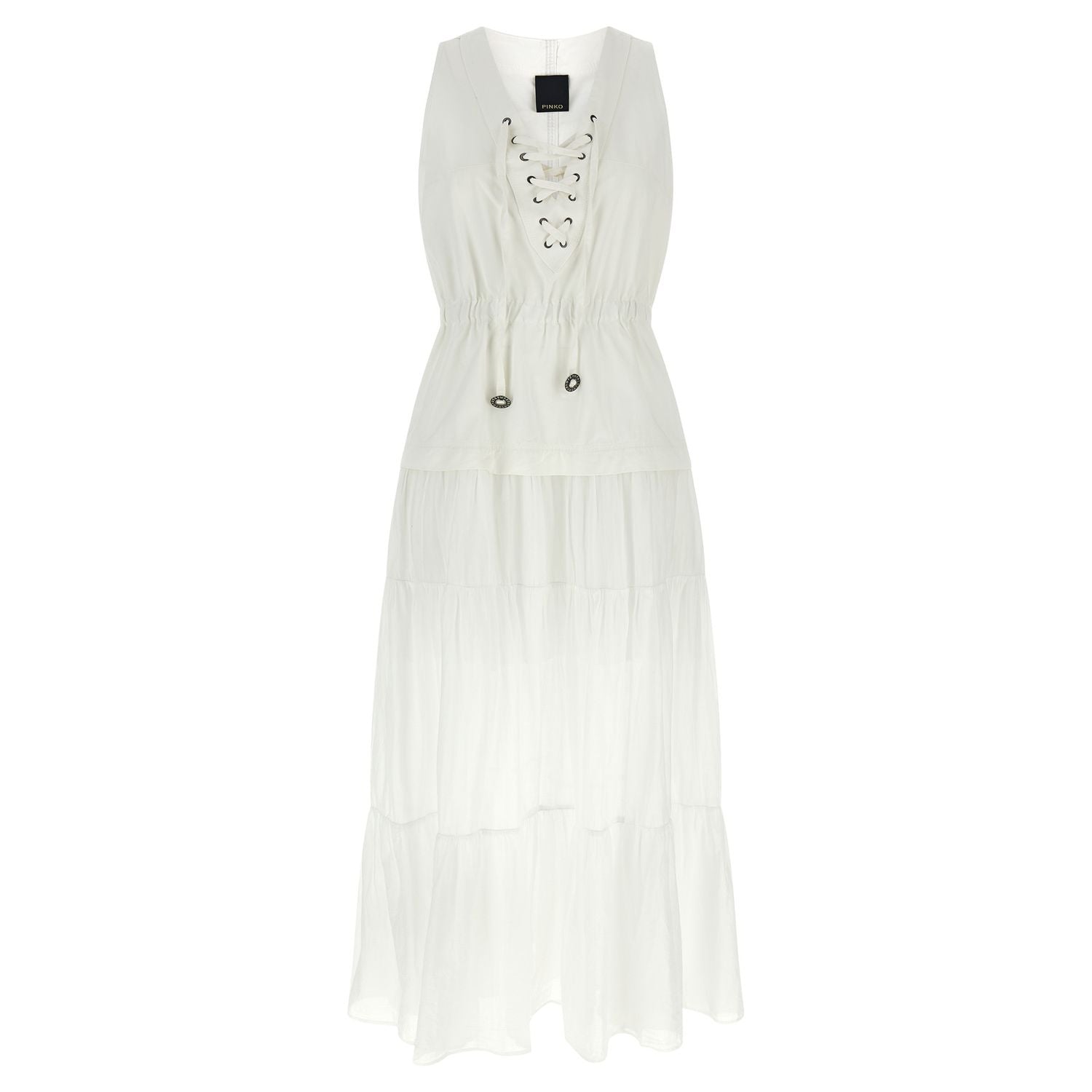PINKO White Cotton Long Dress