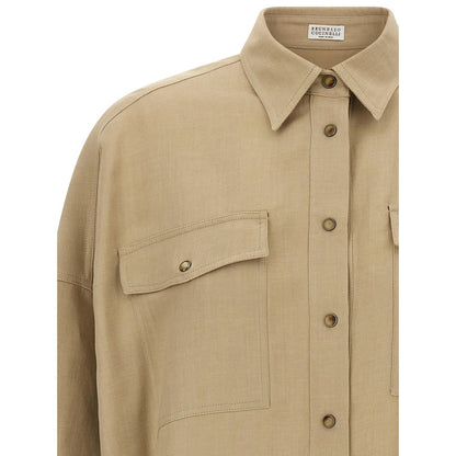 Brunello Cucinelli Beige Viscose Blouse