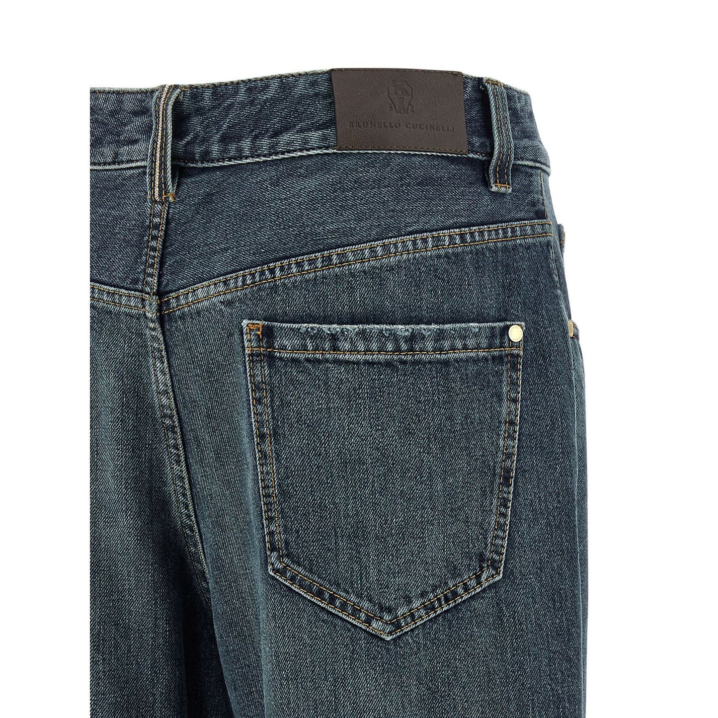 Brunello Cucinelli Blue Cotton Flared Jeans