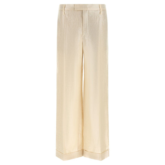 Brunello Cucinelli Gold Linen Casual Pants