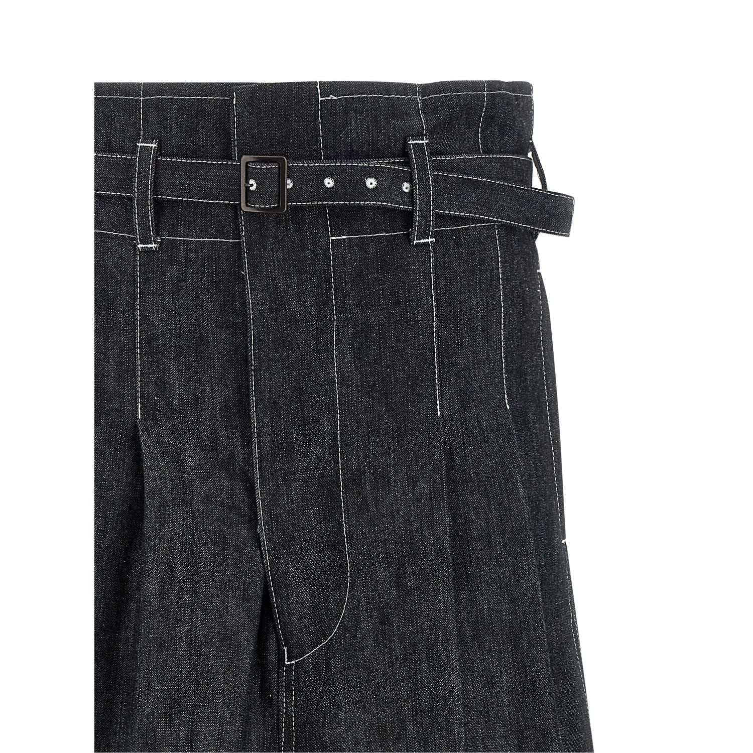 Junya Watanabe Black Cotton Bermuda Shorts