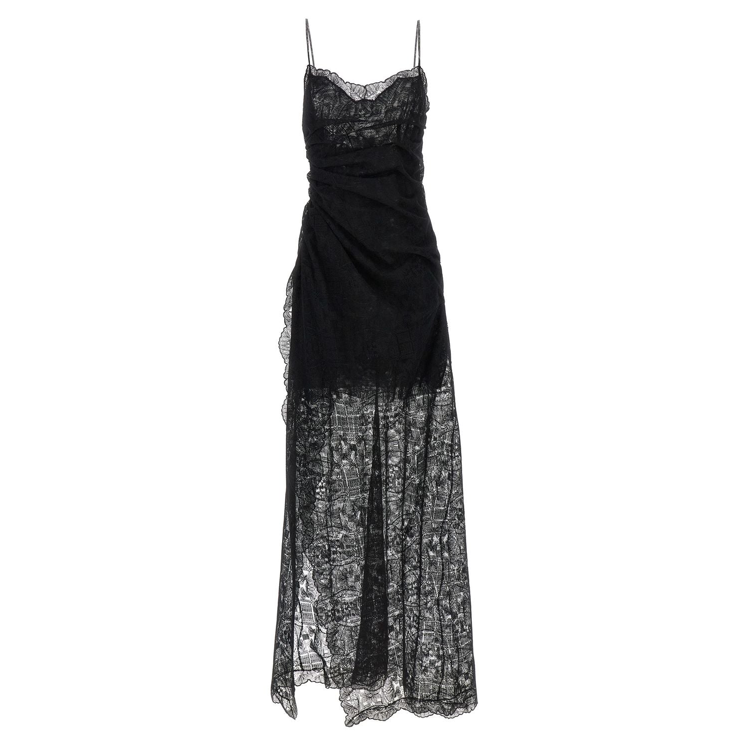 Ermanno Scervino Black Polyester Long Dress