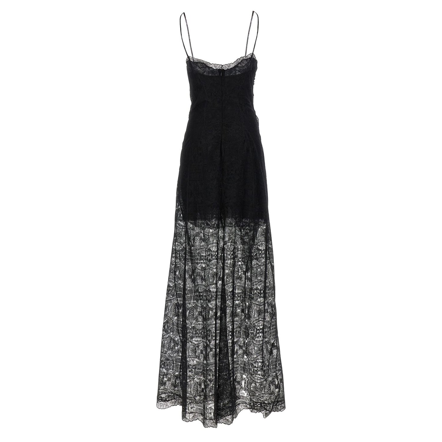 Ermanno Scervino Black Polyester Long Dress
