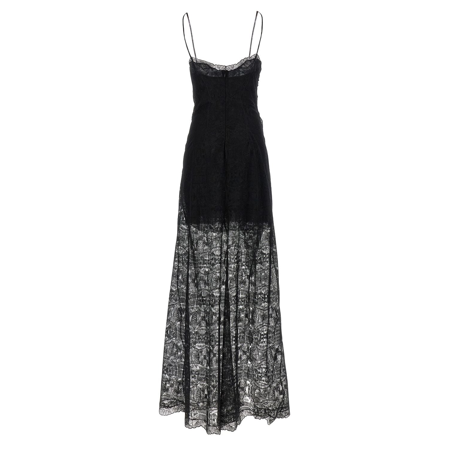Ermanno Scervino Black Polyester Long Dress