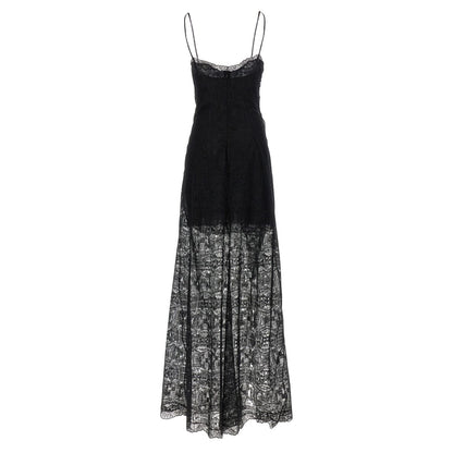 Ermanno Scervino Black Polyester Long Dress