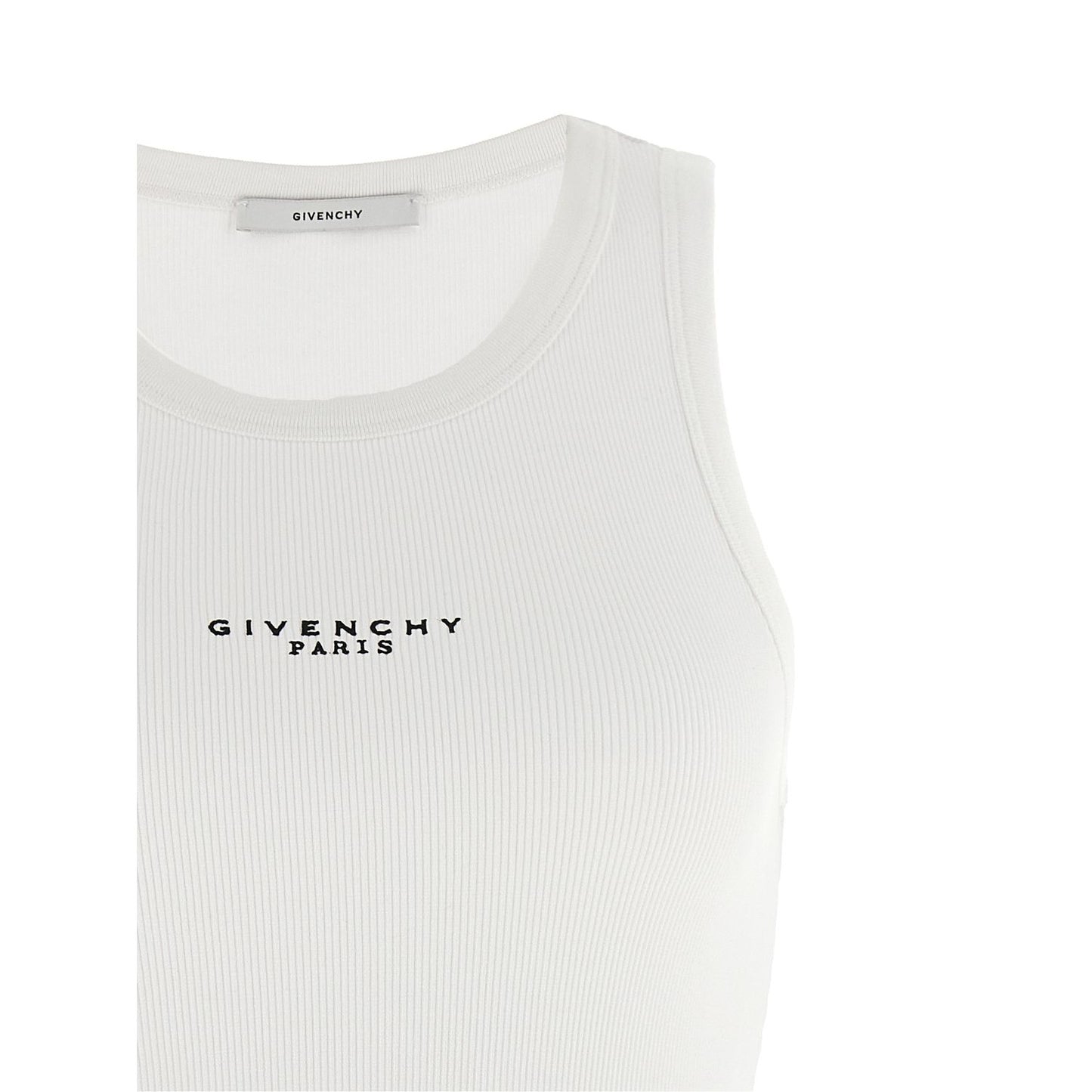 Givenchy White Cotton Sleeveles T-Shirt