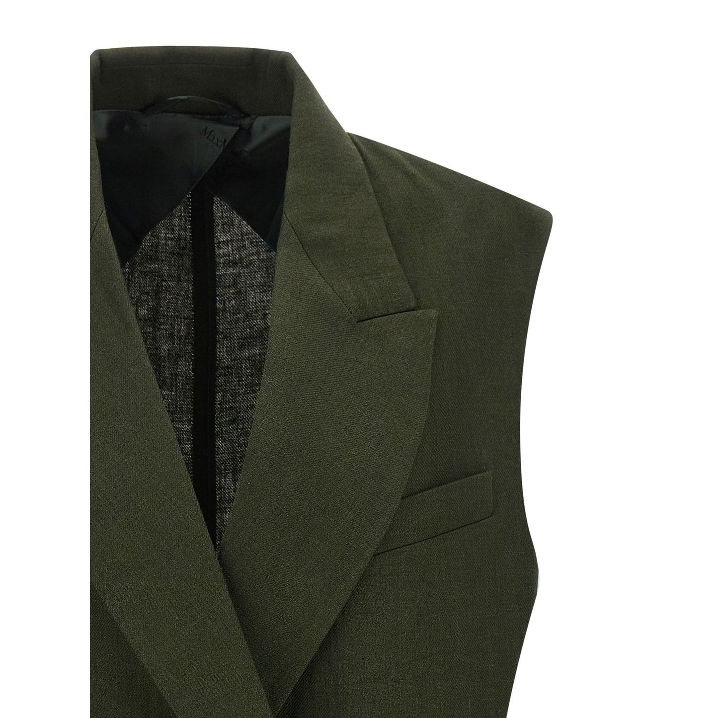 Max Mara Bicolor Linen Sleeveless Jacket
