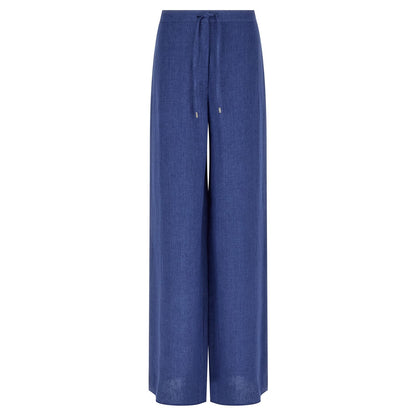 Max Mara Blue Linen Casual Pants