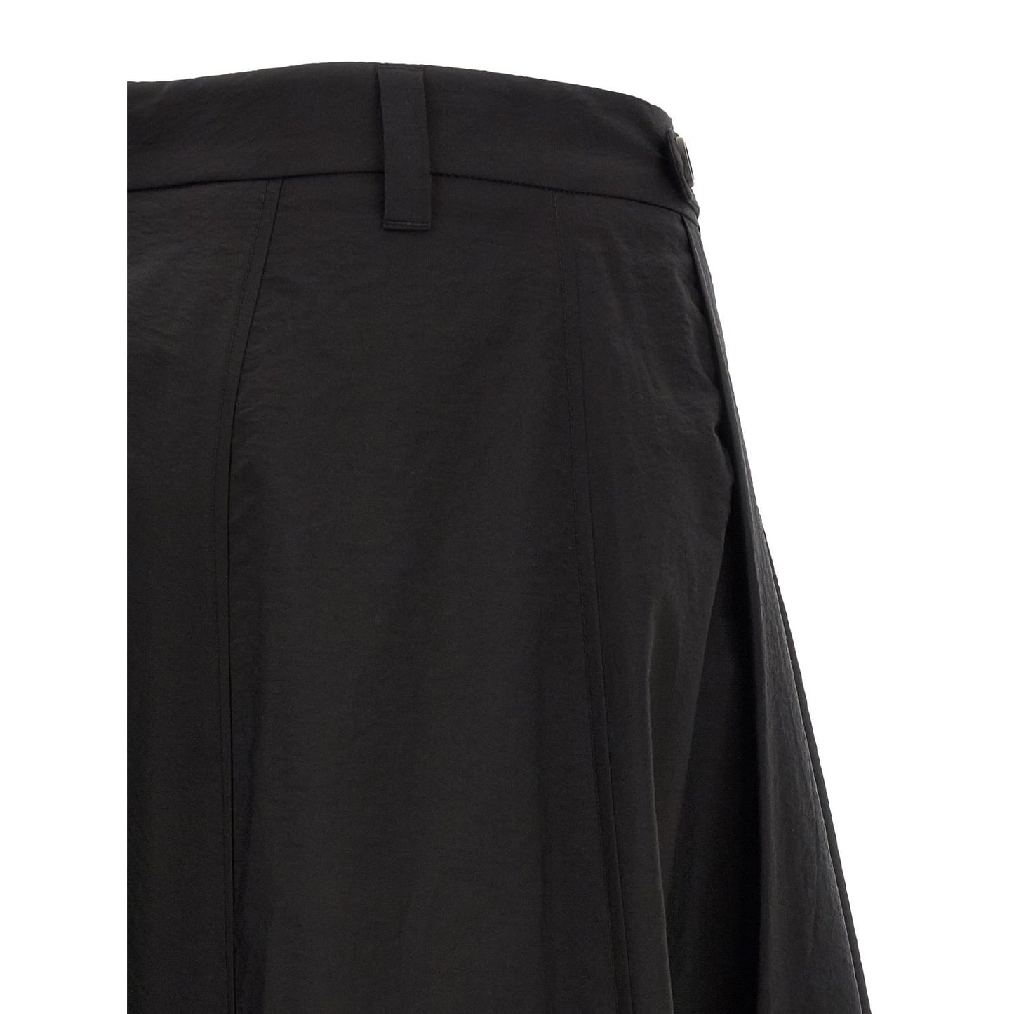 Brunello Cucinelli Black Cotton Midi Skirt