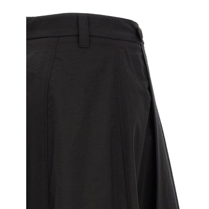 Brunello Cucinelli Black Cotton Midi Skirt