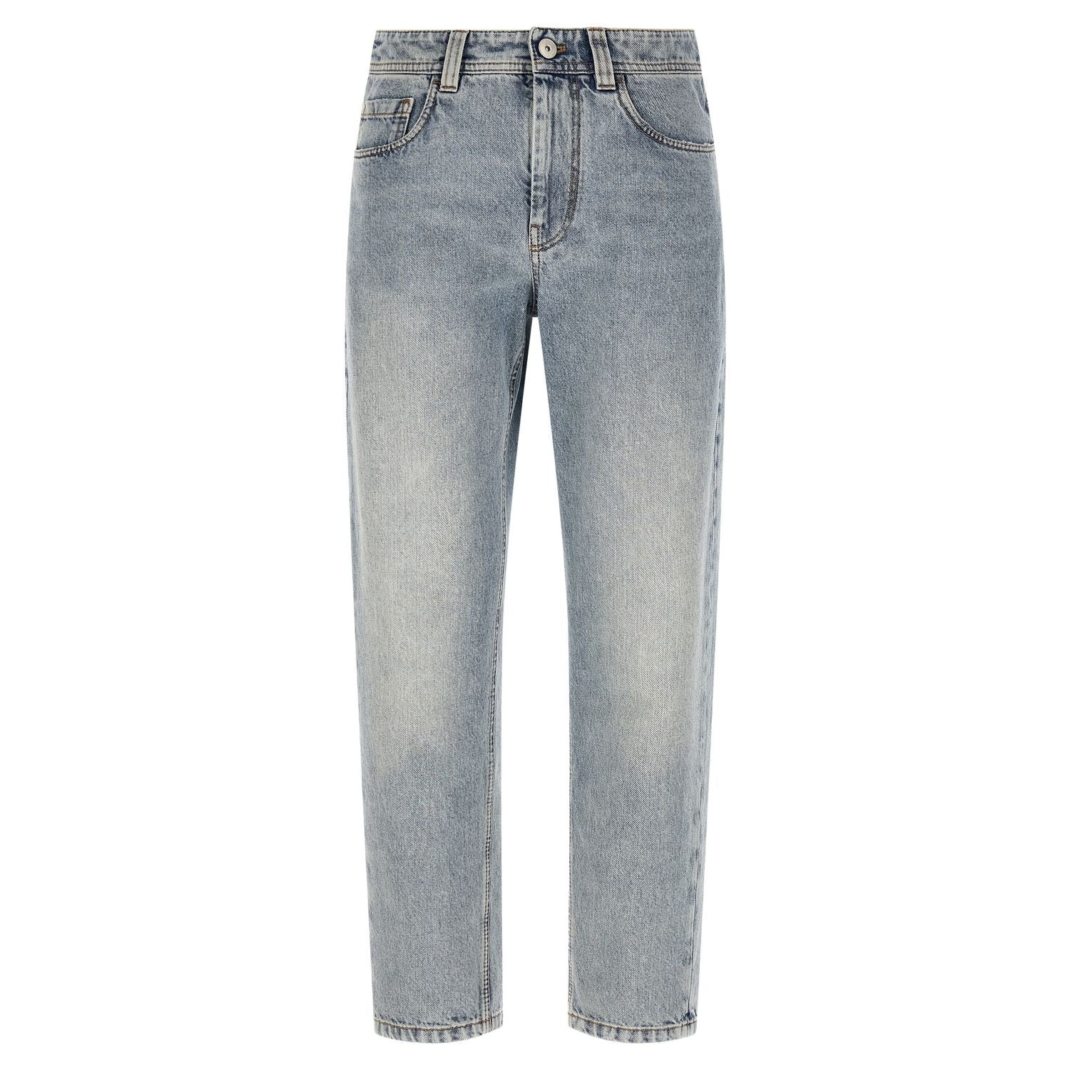 Brunello Cucinelli Blue Cotton Tapered Jeans