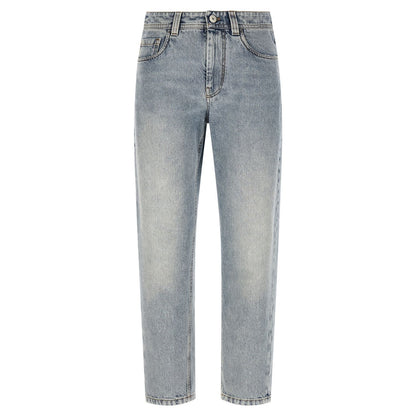 Brunello Cucinelli Blue Cotton Tapered Jeans