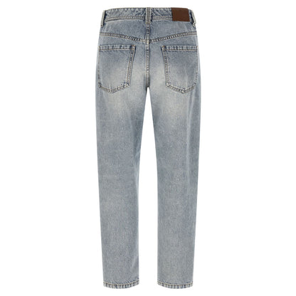 Brunello Cucinelli Blue Cotton Tapered Jeans