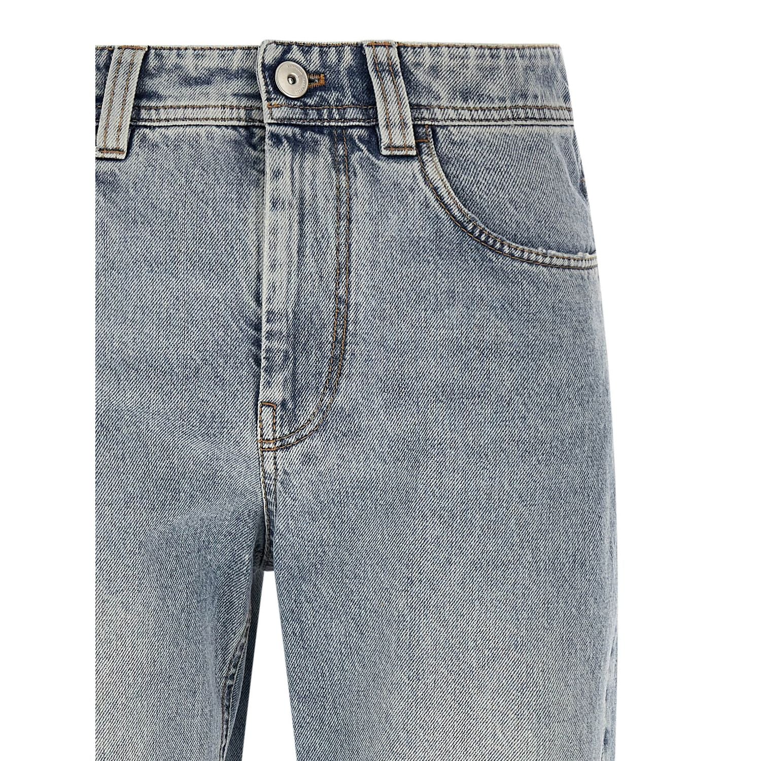 Brunello Cucinelli Blue Cotton Tapered Jeans