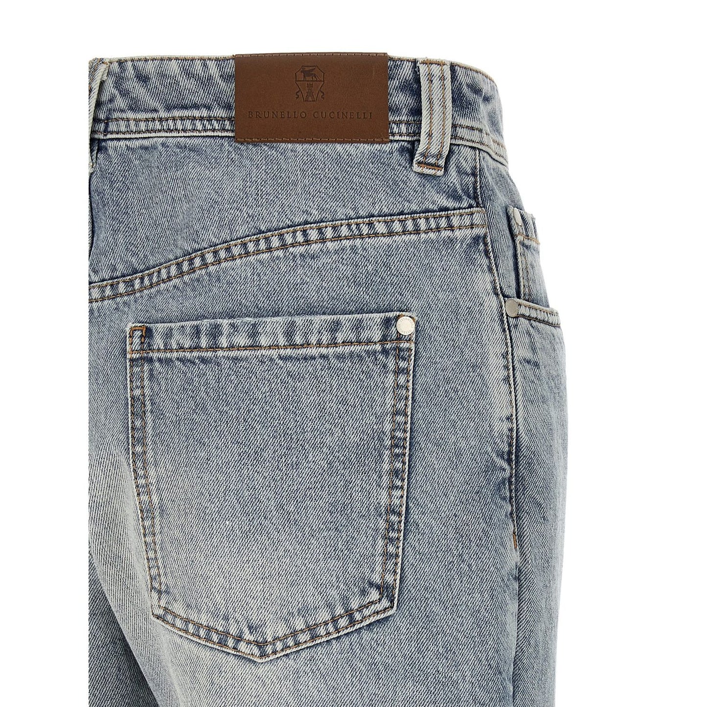 Brunello Cucinelli Blue Cotton Tapered Jeans