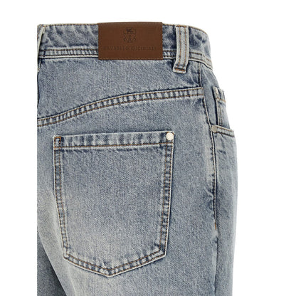 Brunello Cucinelli Blue Cotton Tapered Jeans